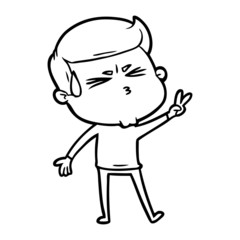 cartoon man sweating