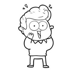 cartoon excited man