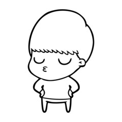 cartoon calm boy