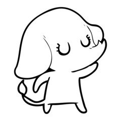 Obraz na płótnie Canvas cute cartoon elephant