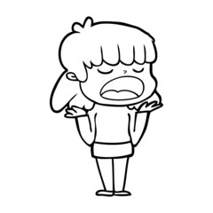 cartoon woman talking loudly