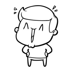 cartoon excited man