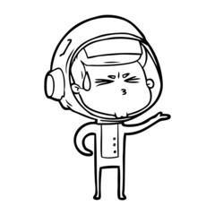 cartoon stressed astronaut
