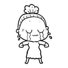 cartoon crying old lady