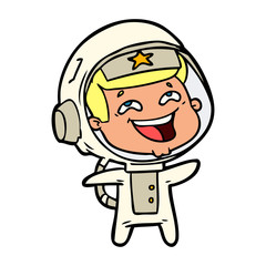 cartoon laughing astronaut