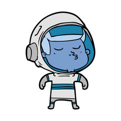 cartoon confident astronaut