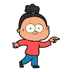 cartoon happy old woman