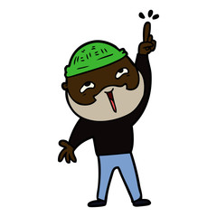 cartoon happy bearded man