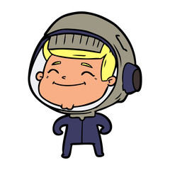 happy cartoon astronaut