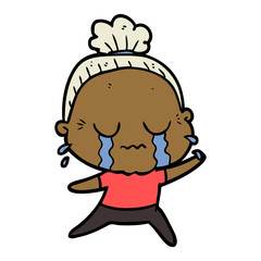 cartoon crying old lady