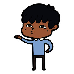 cartoon curious man