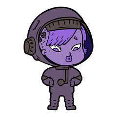 cartoon astronaut woman