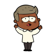 cartoon tired man