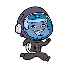 cartoon laughing astronaut