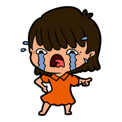 cartoon girl crying