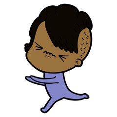 cartoon annoyed hipster girl