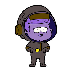 cartoon tired astronaut