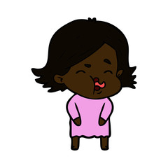 cartoon girl pulling face