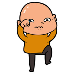 cartoon nervous man