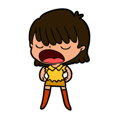 cartoon woman talking loudly