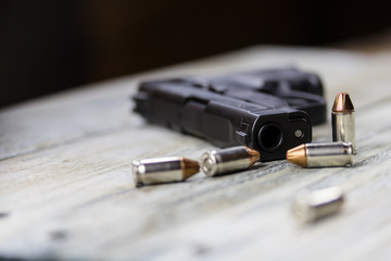 Pistol Handgun and Bullets
