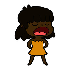 Fototapeta premium cartoon woman talking loudly