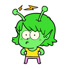 cartoon alien girl