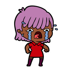 cartoon girl crying