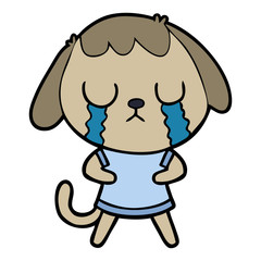 cute cartoon dog crying