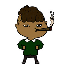 cartoon man smoking