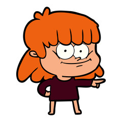 cartoon girl smiling