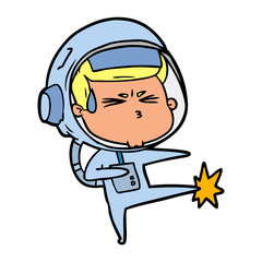 cartoon stressed astronaut