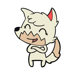 happy cartoon fox