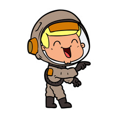 Obraz premium happy cartoon astronaut