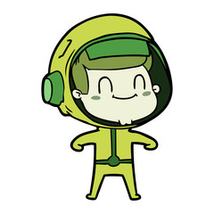 happy cartoon astronaut
