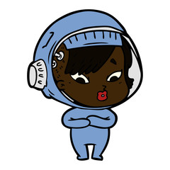 cartoon astronaut woman