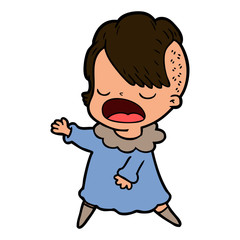 cartoon cool hipster girl talking