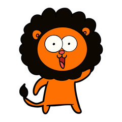 happy cartoon lion