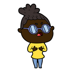 Naklejka premium cartoon annoyed woman