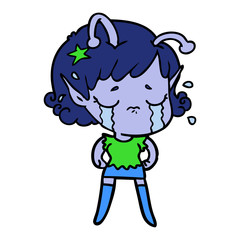 cartoon crying alien girl