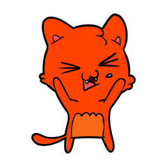 cartoon cat hissing