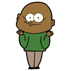 cartoon bald man staring