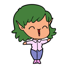 cartoon elf girl