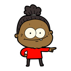 cartoon happy old woman