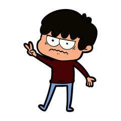 annoyed cartoon boy