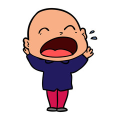 cartoon shouting bald man
