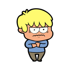 annoyed cartoon boy