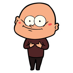 cartoon bald man staring