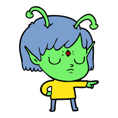 cartoon alien girl