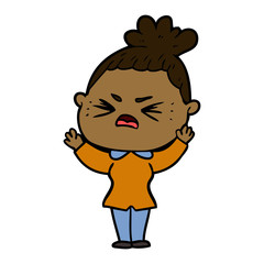 cartoon angry woman